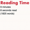 Reading Time displayed on a web page